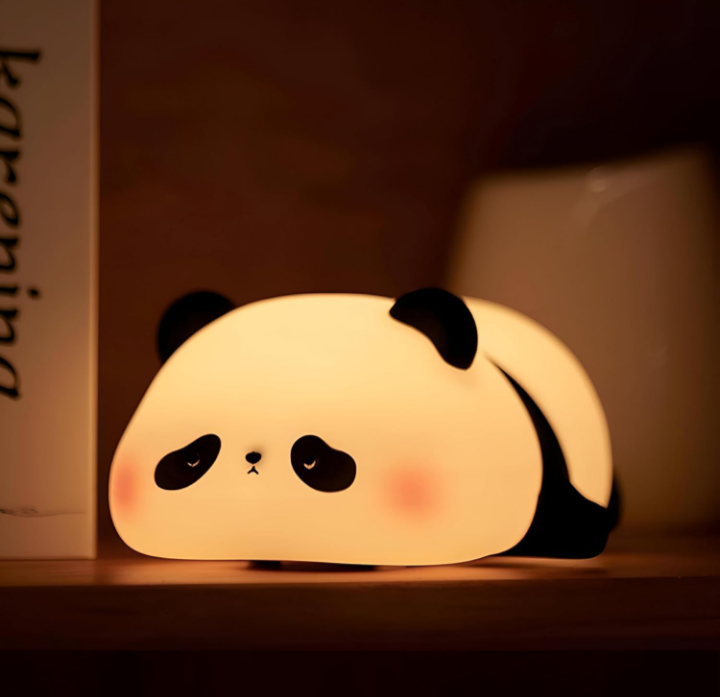 "GlowPanda™ – Soft Silicone Color-Changing Night Light | Touch-Activated LED with Timer for Bedroom & Desk"