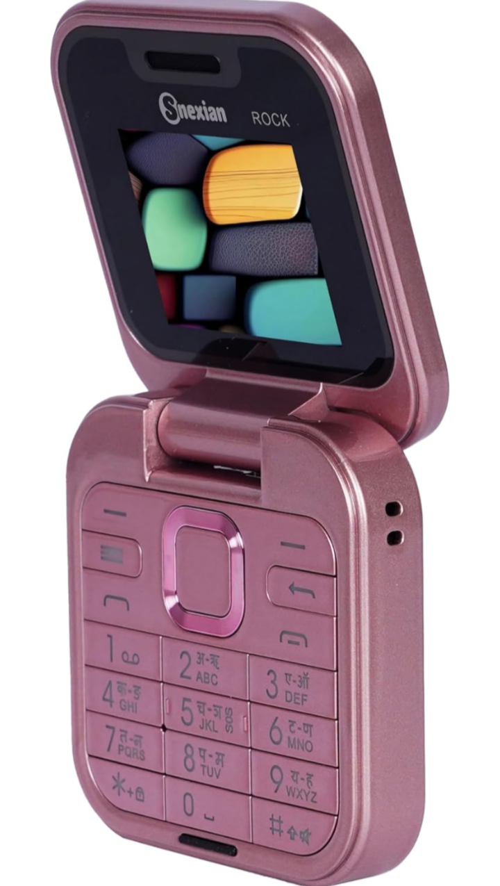 "Rock X Flip™ – Dual SIM Retro Flip Phone | 1.8" Display, Voice Changer, BT Dialer & Call/SMS Indicator | Crystal Back Panel"