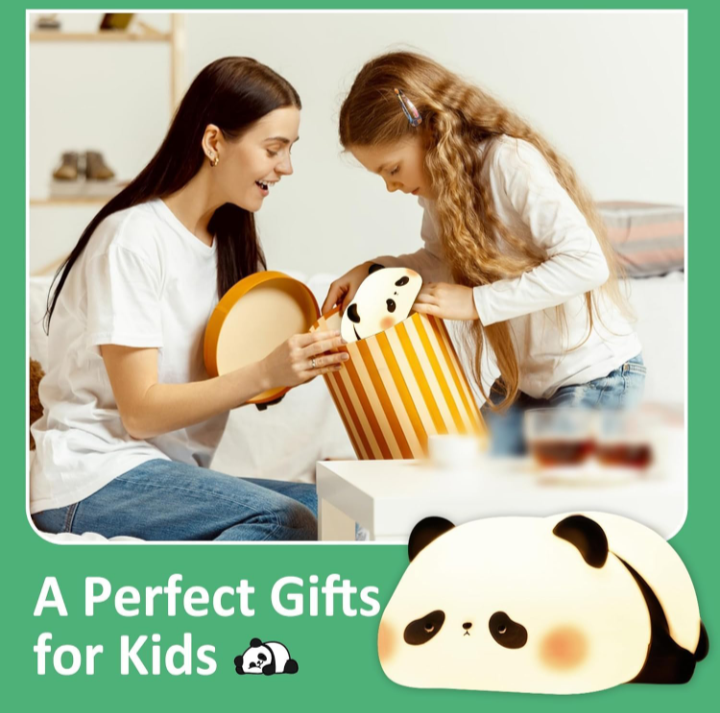 "GlowPanda™ – Soft Silicone Color-Changing Night Light | Touch-Activated LED with Timer for Bedroom & Desk"