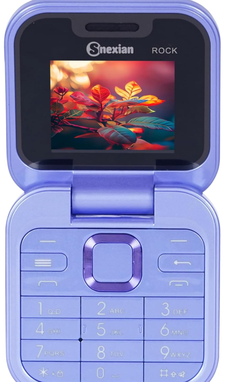 "Rock X Flip™ – Dual SIM Retro Flip Phone | 1.8" Display, Voice Changer, BT Dialer & Call/SMS Indicator | Crystal Back Panel"