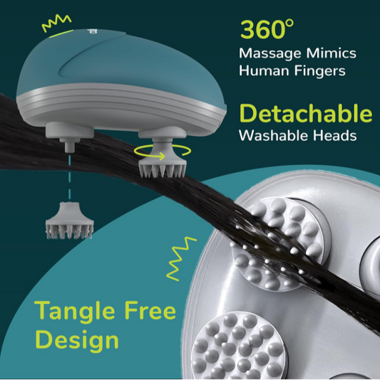 "Luxury Automatic Scalp Massager – 4D Smart Head Massager with 360° Kneading | Rechargeable, Waterproof & Wireless | Deep Relaxation for Scalp, Neck & Body"